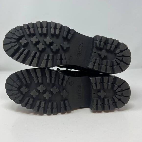 Guess Women's GW Fearne Combat Boots Size 9.5  Black & Gold Chunky Sole - Picture 14 of 15